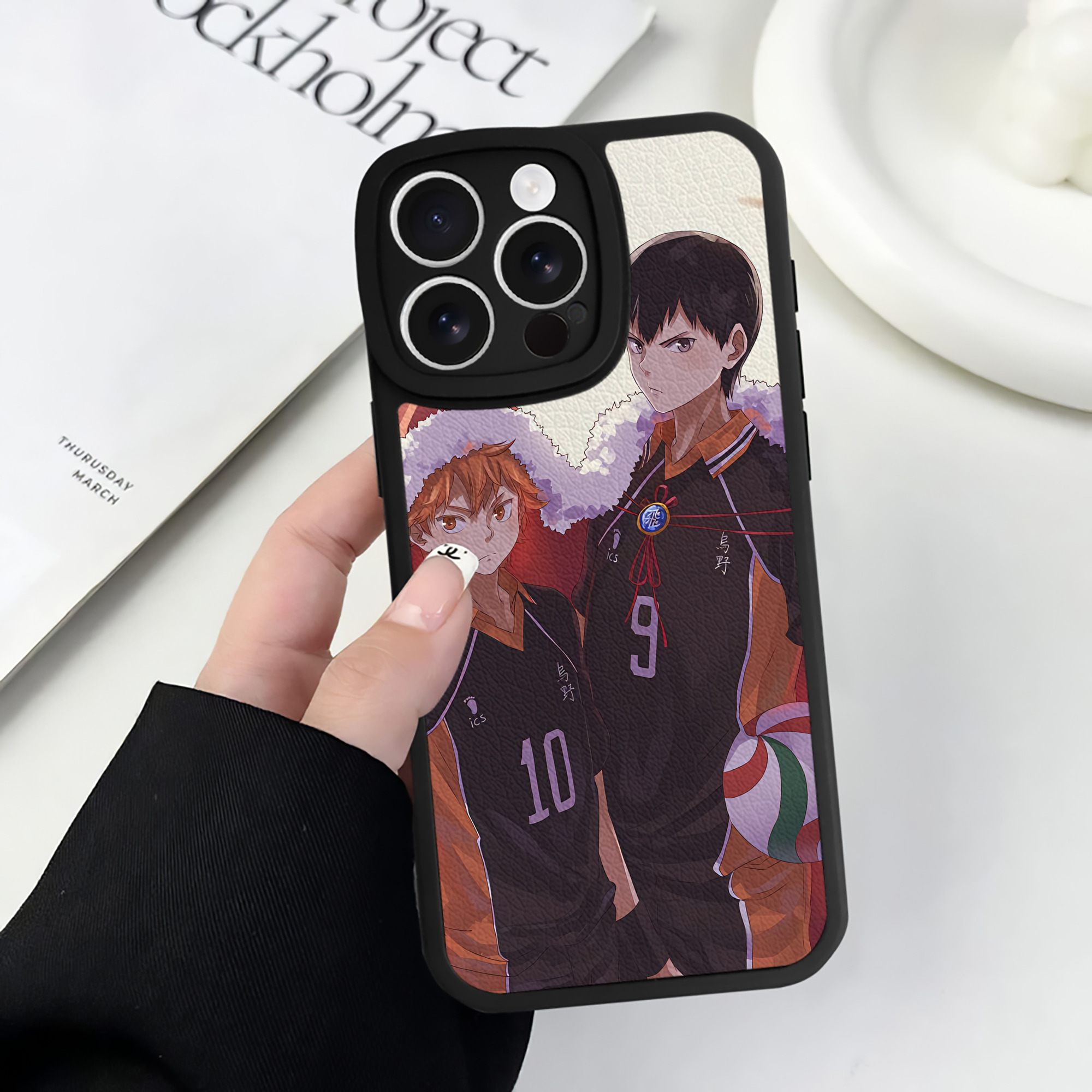 （画像用） ハイキュー!! Haikyu!! 【iPhone 16シリーズ対応】シリコンスマホケース（レザー調） 材質：シリコン